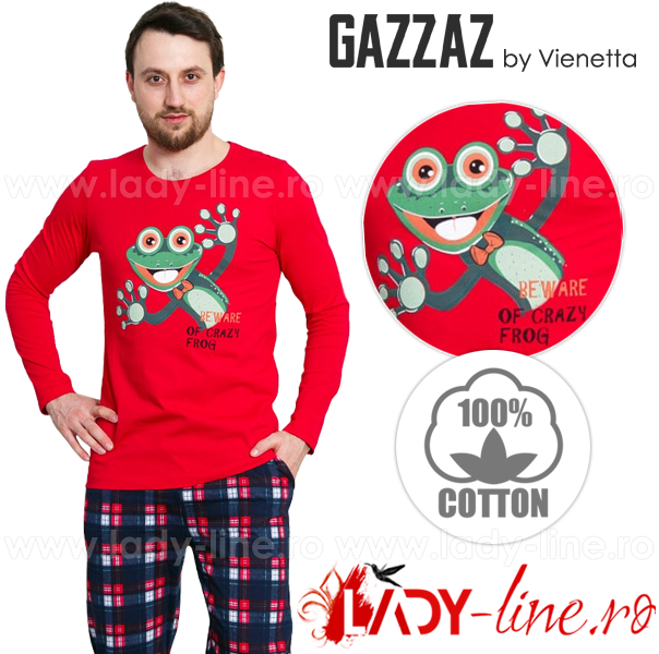 Pijamale Gazzaz by Vienetta, Bumbac 100%